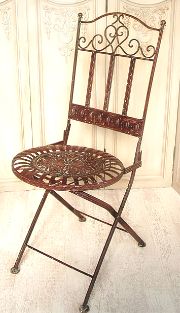 Stuhl Biergartenstuhl Gartenstuhl Klappstuhl Eisenstuhl Antik Landhaus