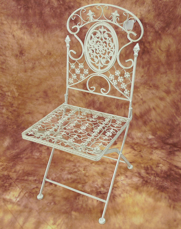 Gartenstuhl Stuhl Metall Landhaus Shabby antik Eisenstuhl Klappstuhl