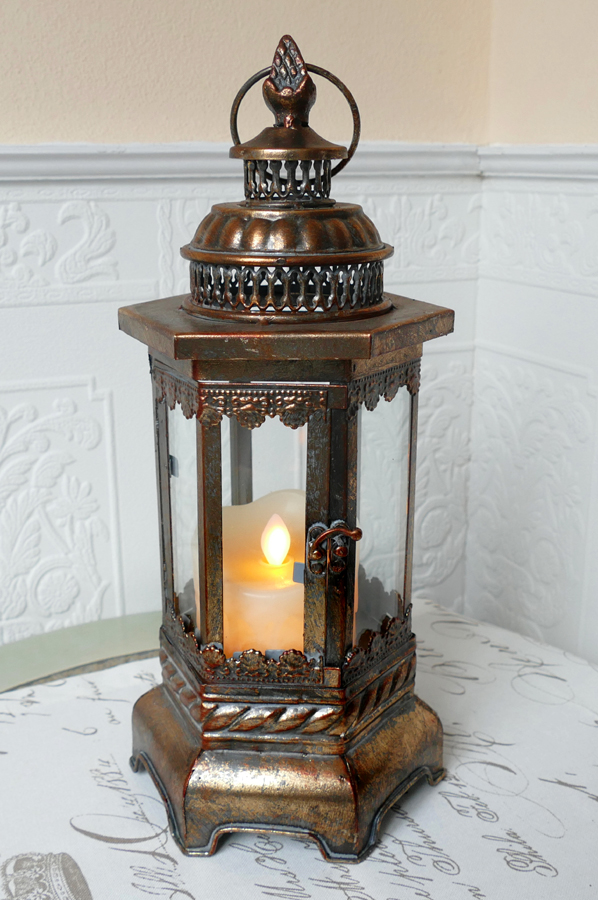 Laterne Windlicht Standlaterne Gartenlaterne Kupfer Shabby Nostalgie