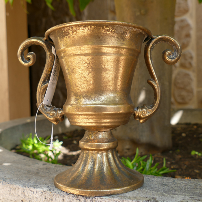 Amphore Pokal Blumentopf Pflanztopf Pflanzschale Ornament Vintage Gold 11  cm  | eBay.de